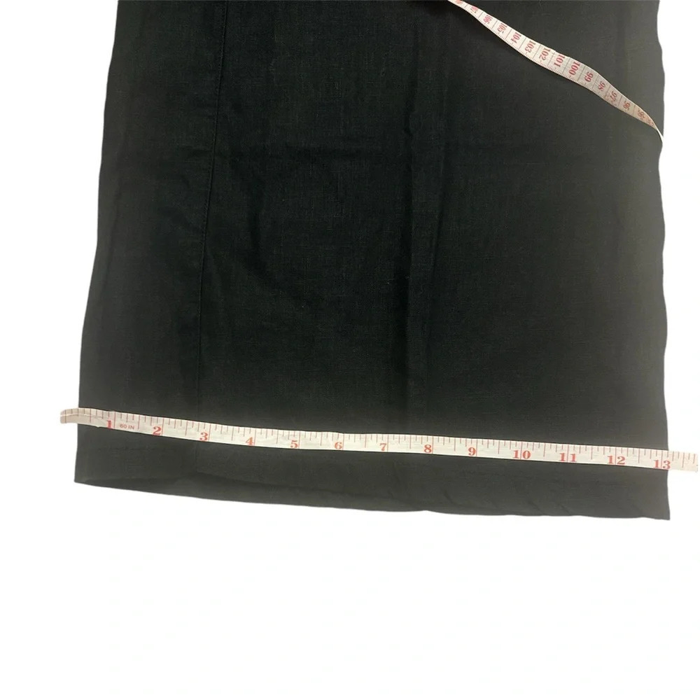 H by Halston Linen Wide Leg Ankle Crop Pants in Black with Pockets S - Picture 10 of 11